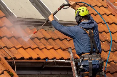 Démoussage et hydrofuge de toiture à Brénod